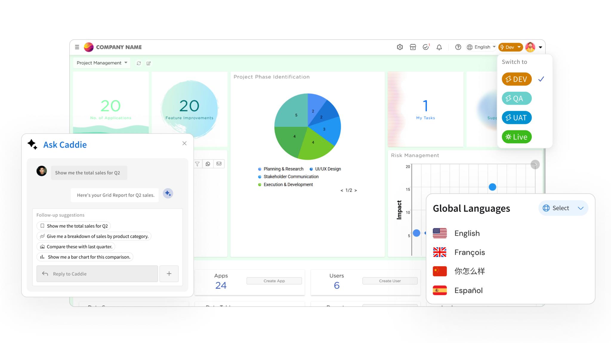Quixy platform interface